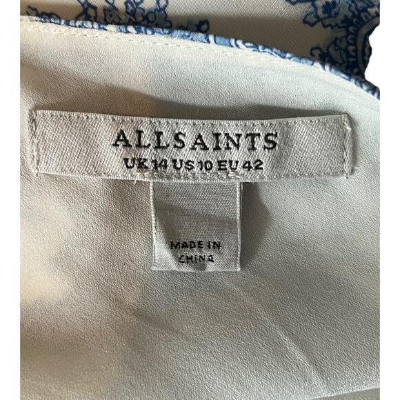 AllSaints Dress Cayla Rafeala Paisley print one shoulder minidress size 10 - Picture 9 of 10